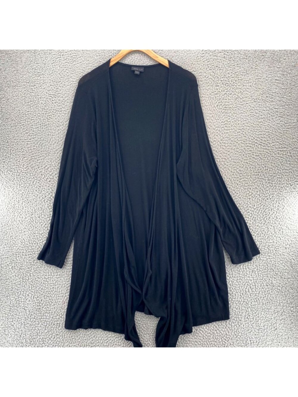 J Jill Sweater Womens Extra Large Wearever Black Long Line Cardigan Stretch Knit